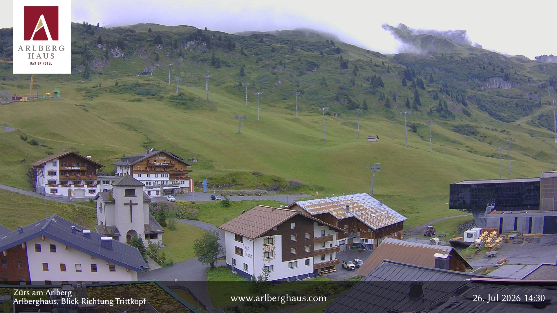 Archiv Foto Webcam Zürs: Hotel Arlberghaus