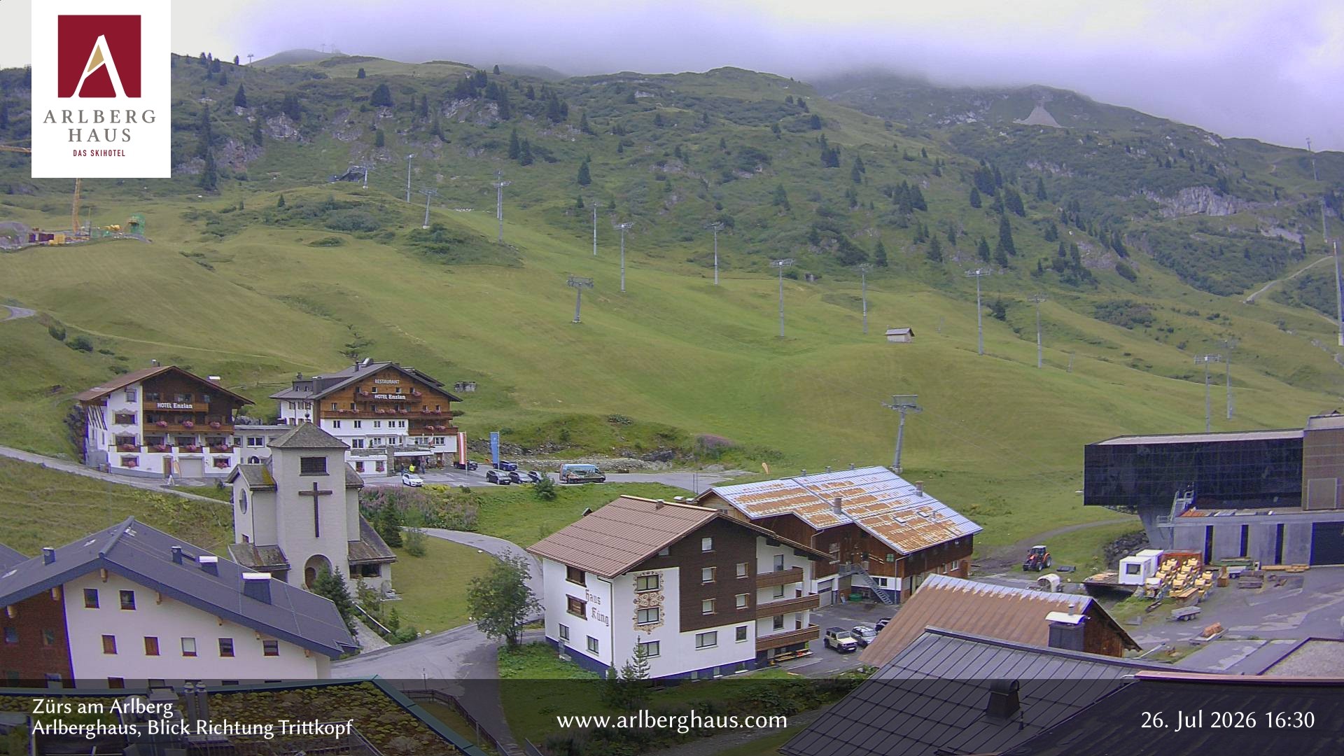 Archiv Foto Webcam Zürs: Hotel Arlberghaus