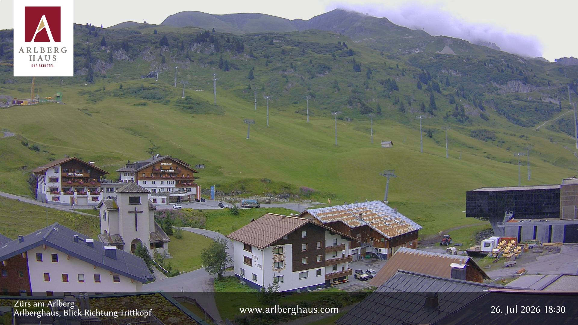 Archiv Foto Webcam Zürs: Hotel Arlberghaus