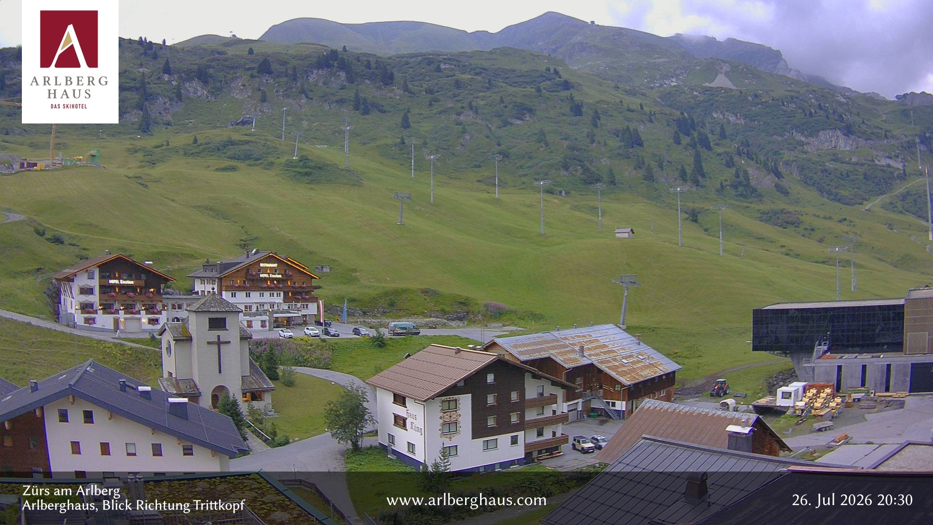 Archiv Foto Webcam Zürs: Hotel Arlberghaus