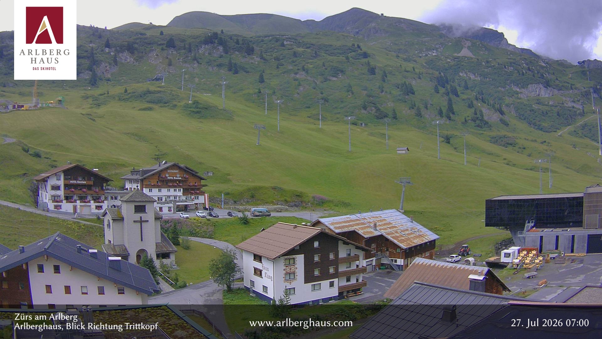 Archiv Foto Webcam Zürs: Hotel Arlberghaus