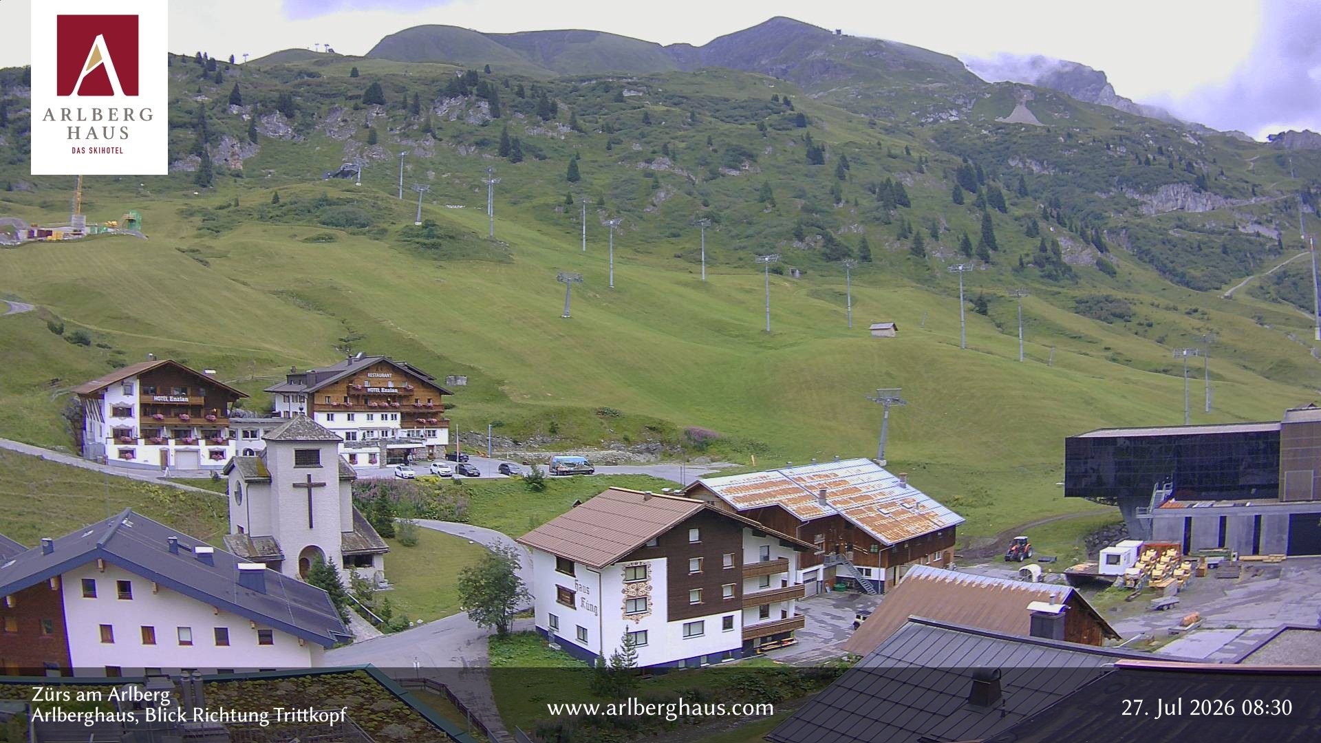 Archiv Foto Webcam Zürs: Hotel Arlberghaus