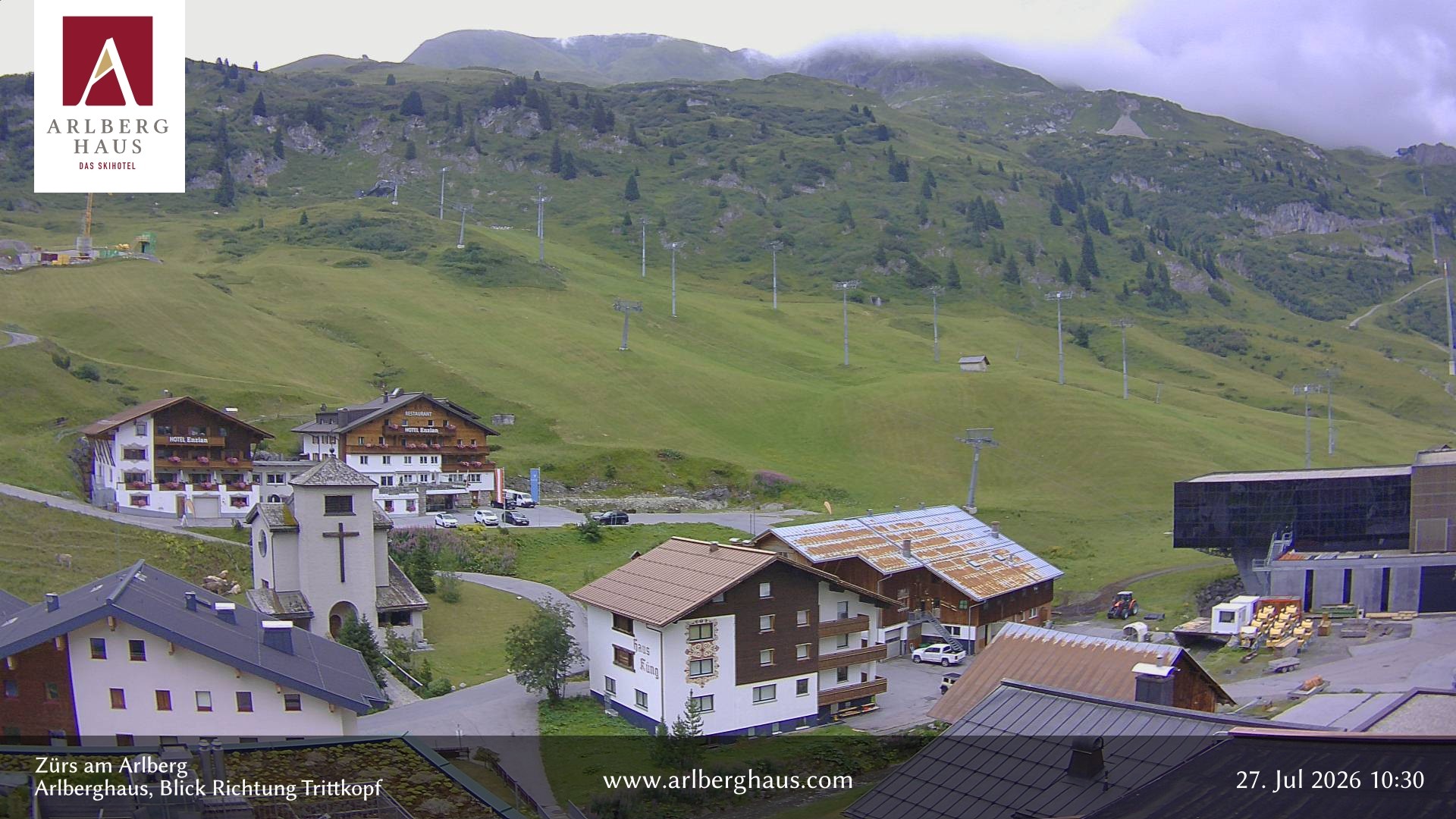 Archiv Foto Webcam Zürs: Hotel Arlberghaus