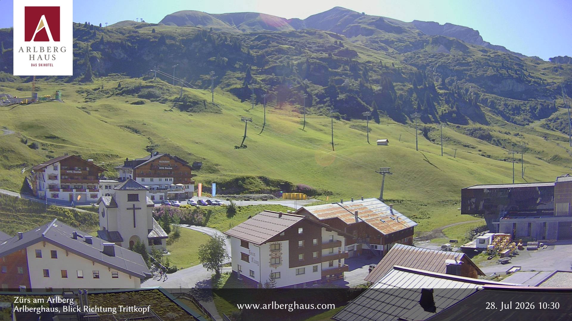 Archiv Foto Webcam Zürs: Hotel Arlberghaus