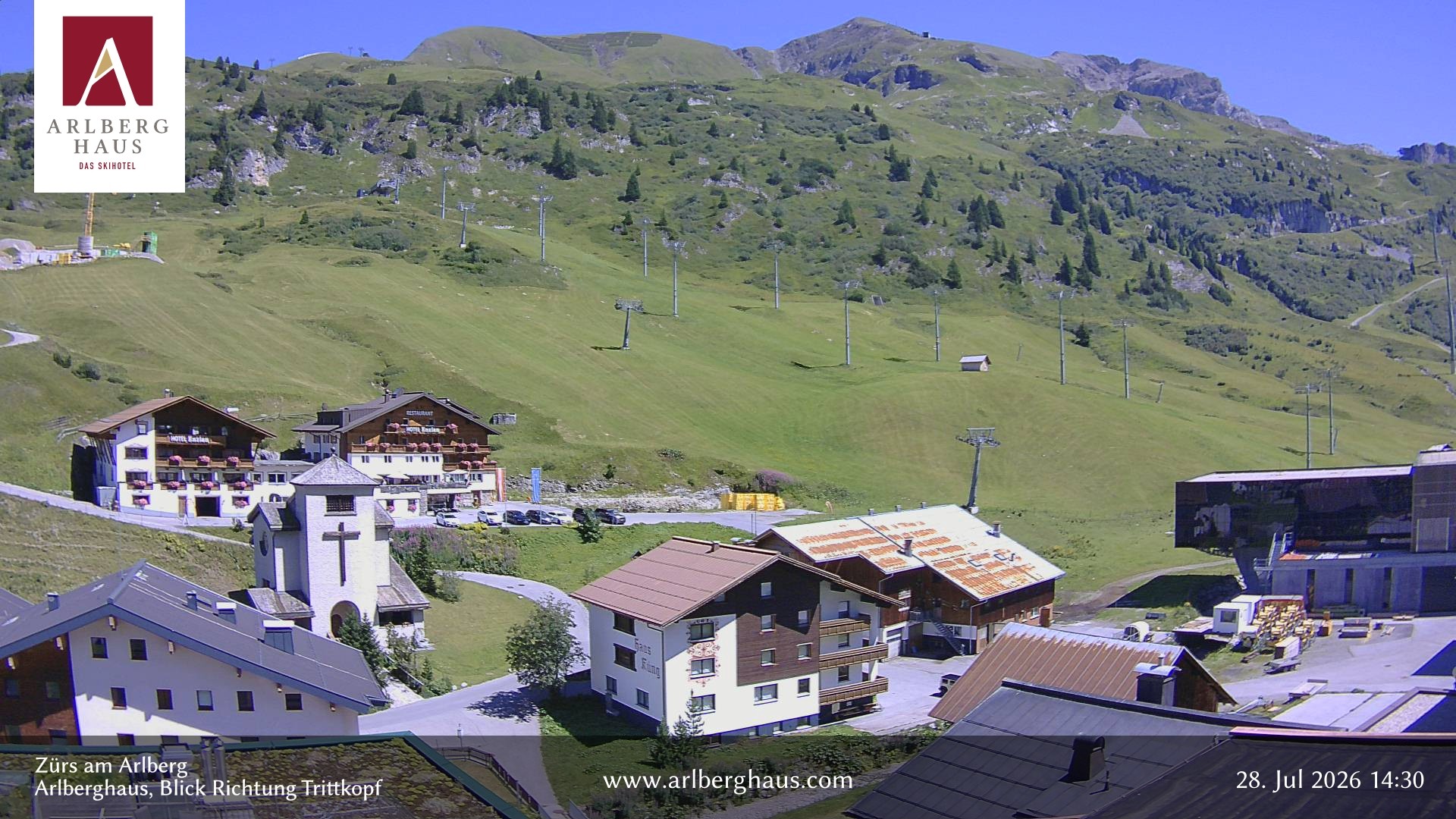 Archiv Foto Webcam Zürs: Hotel Arlberghaus