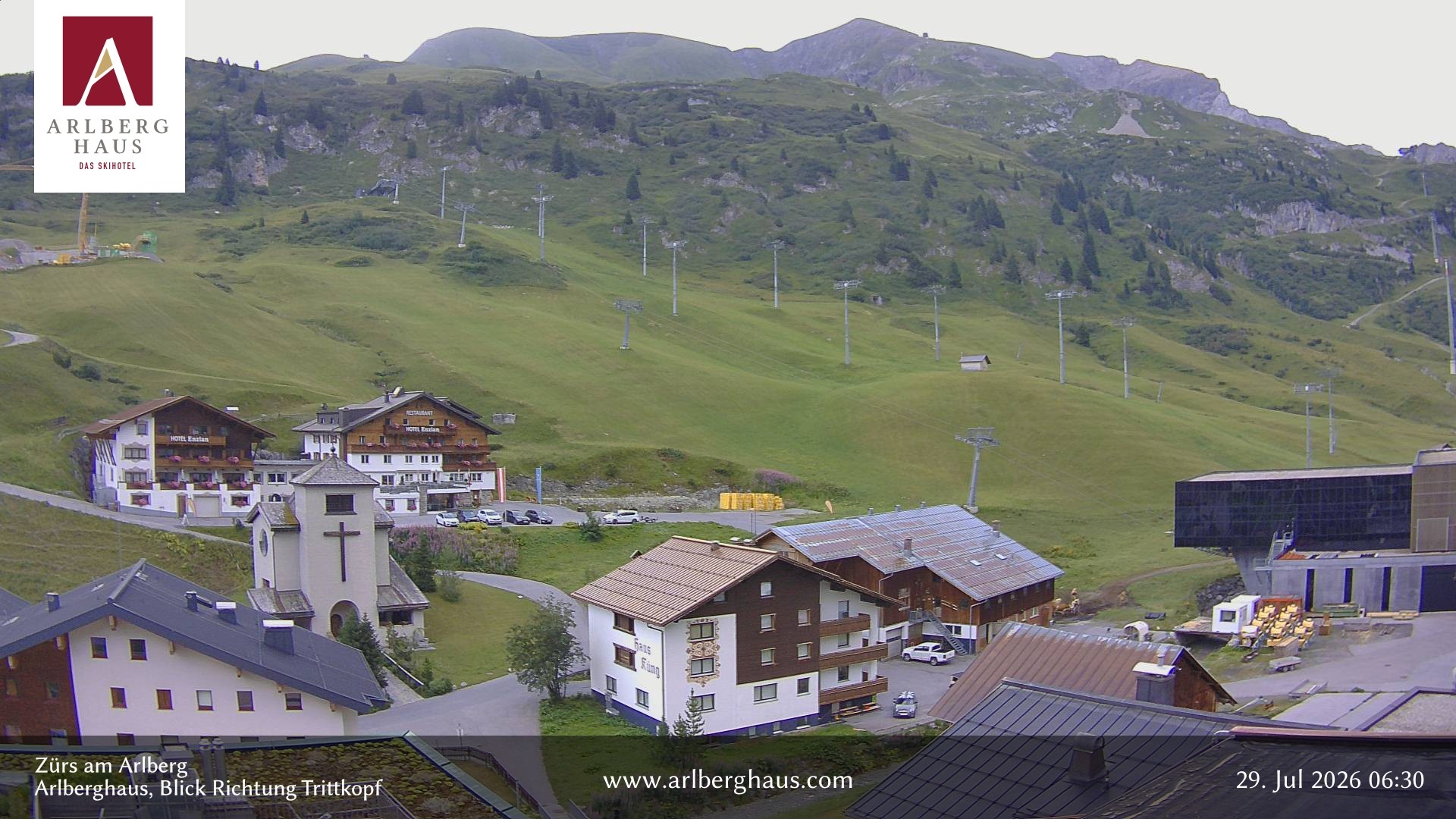 Archiv Foto Webcam Zürs: Hotel Arlberghaus