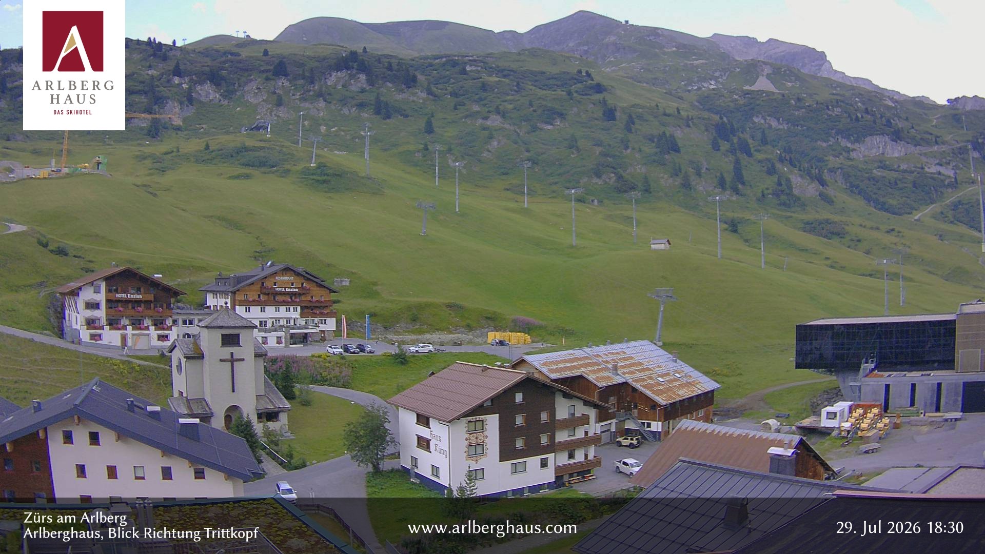 Archiv Foto Webcam Zürs: Hotel Arlberghaus