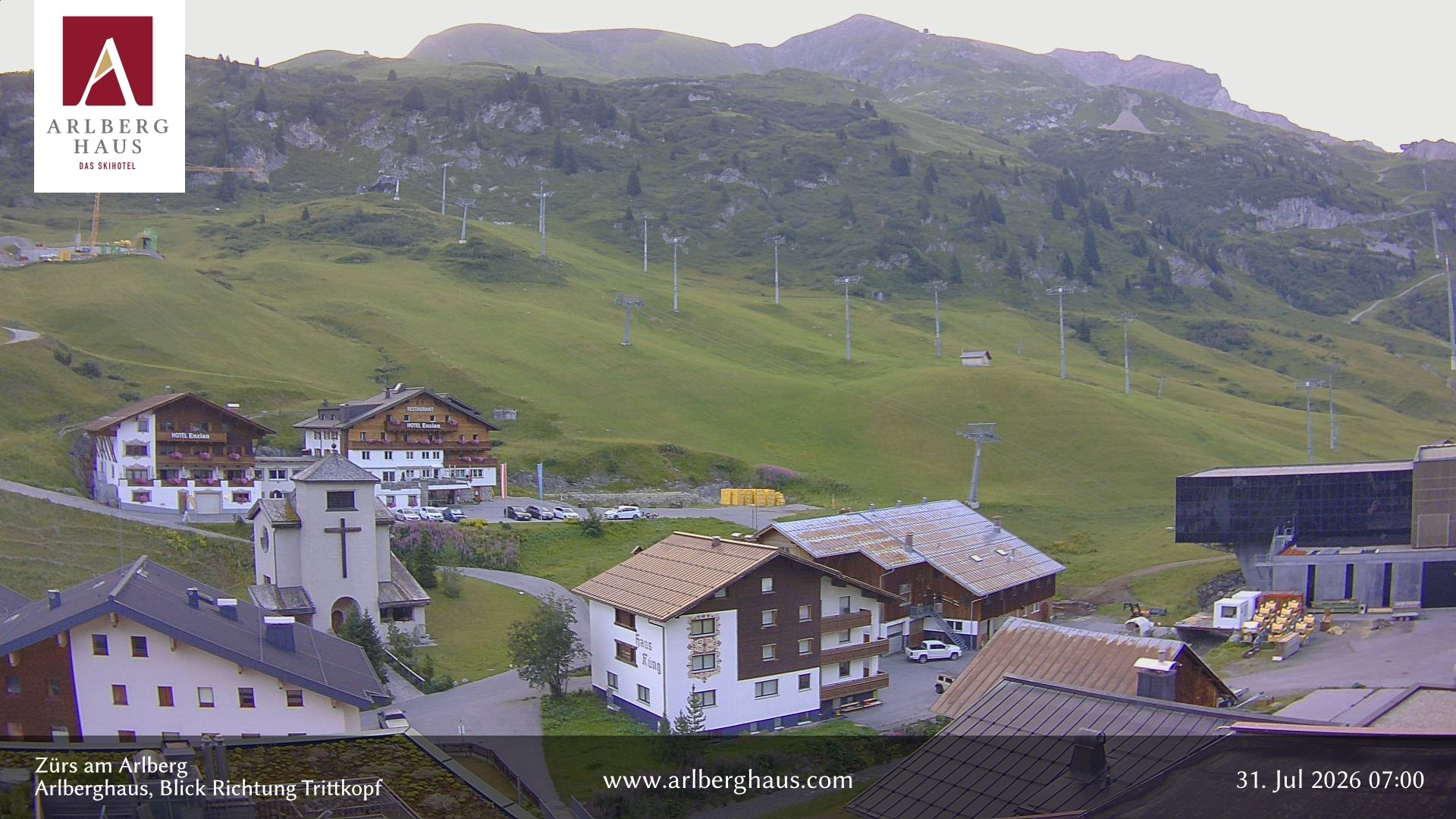 Archiv Foto Webcam Zürs: Hotel Arlberghaus