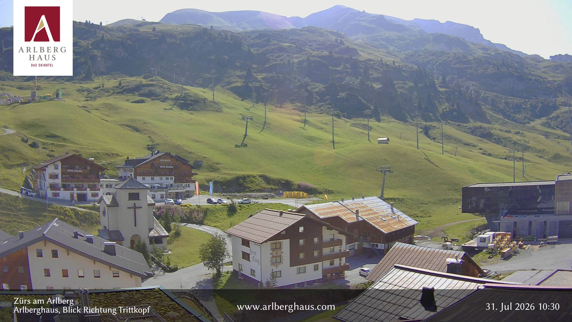 Archiv Foto Webcam Zürs: Hotel Arlberghaus