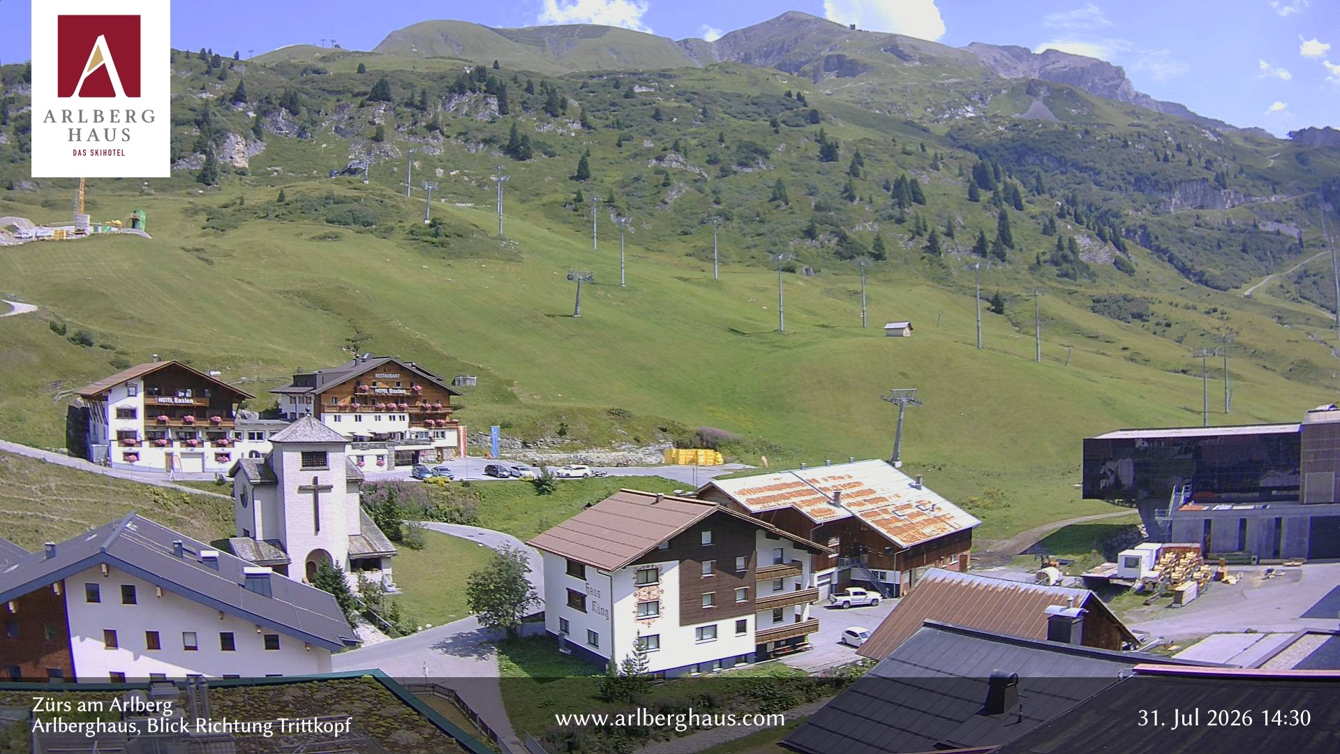 Archiv Foto Webcam Zürs: Hotel Arlberghaus