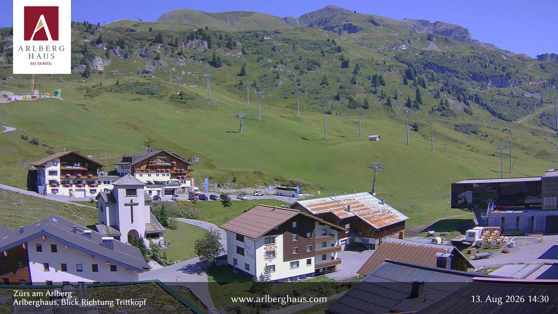Archiv Foto Webcam Zürs: Hotel Arlberghaus