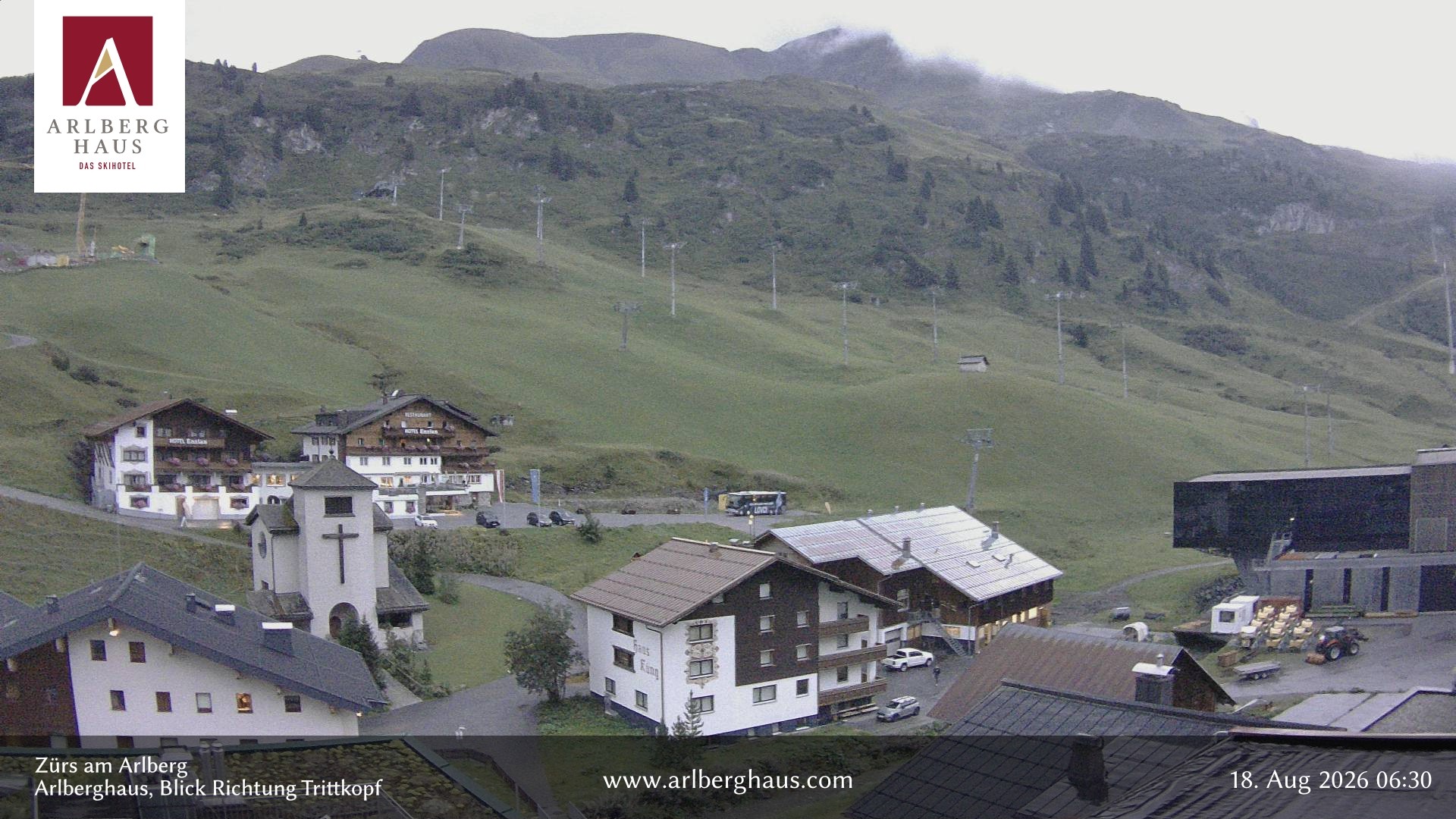 Archiv Foto Webcam Zürs: Hotel Arlberghaus