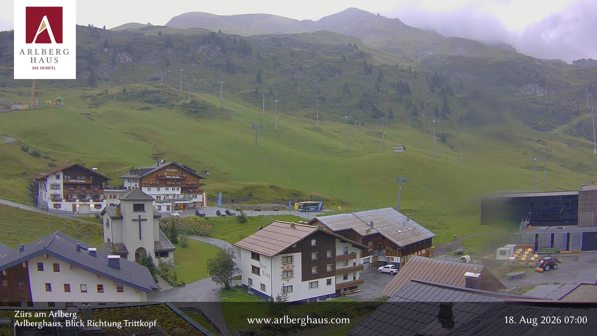 Archiv Foto Webcam Zürs: Hotel Arlberghaus