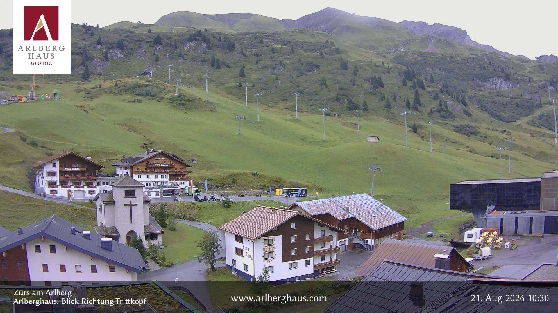 Archiv Foto Webcam Zürs: Hotel Arlberghaus