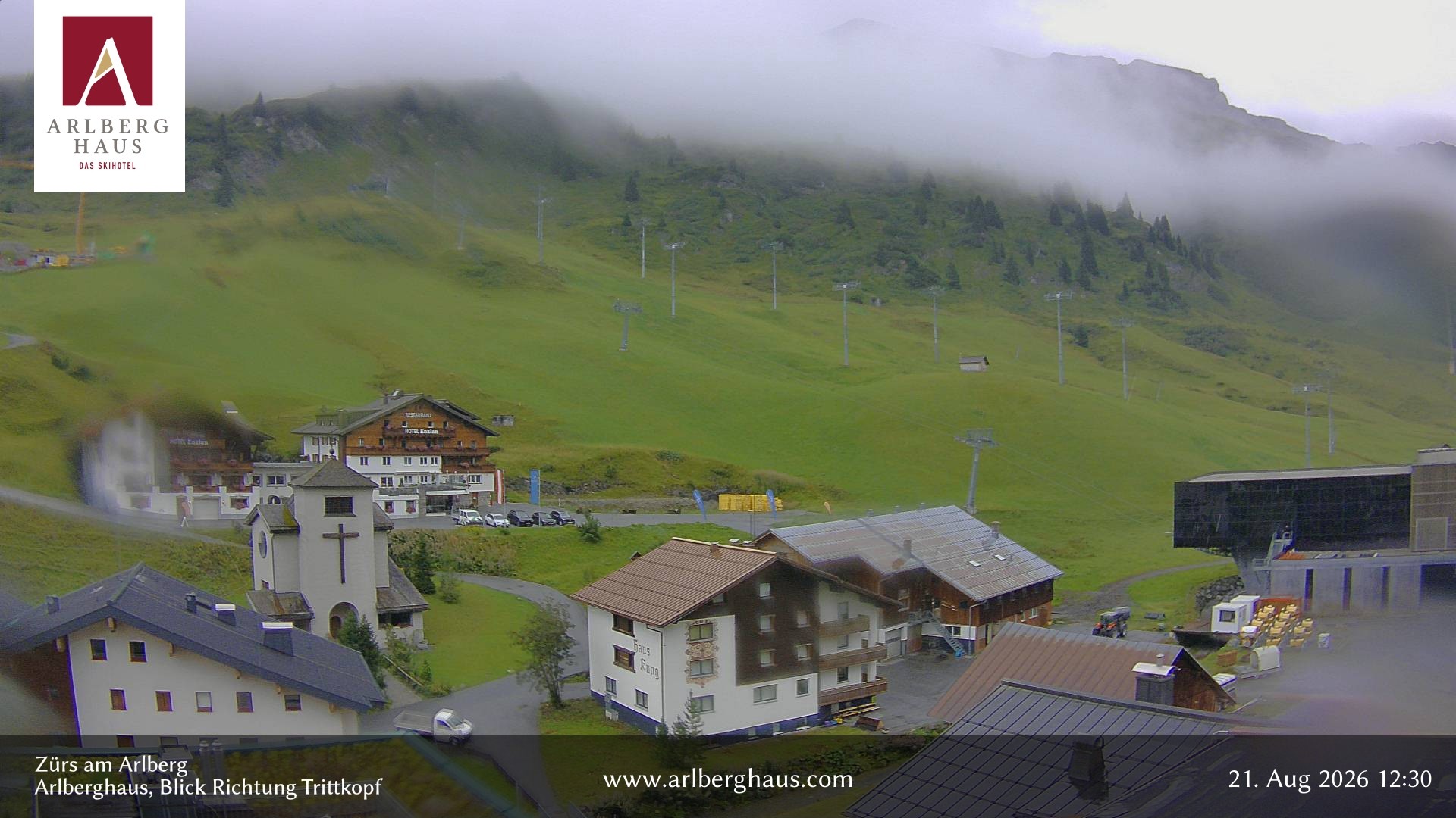 Archiv Foto Webcam Zürs: Hotel Arlberghaus
