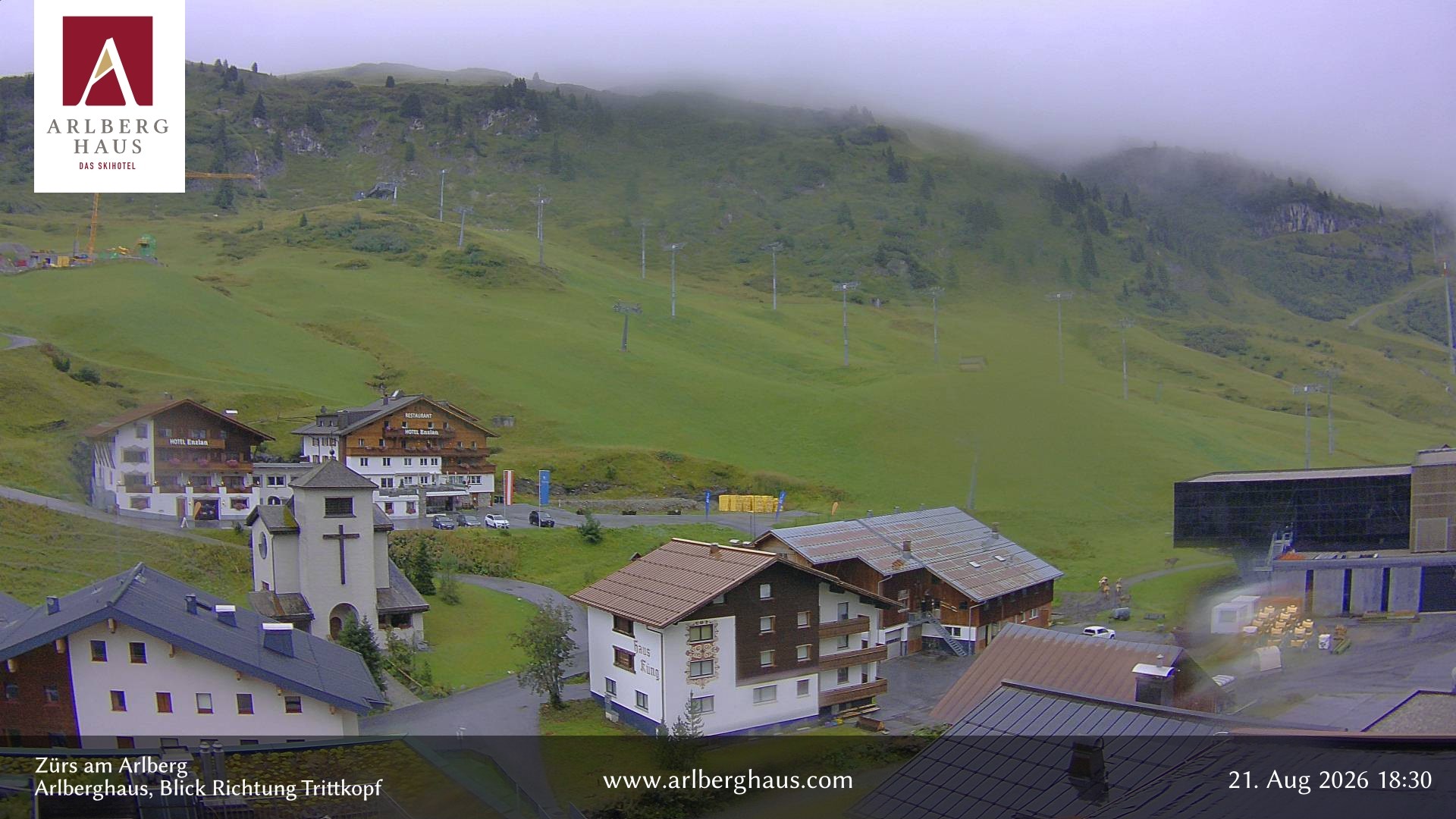 Archiv Foto Webcam Zürs: Hotel Arlberghaus