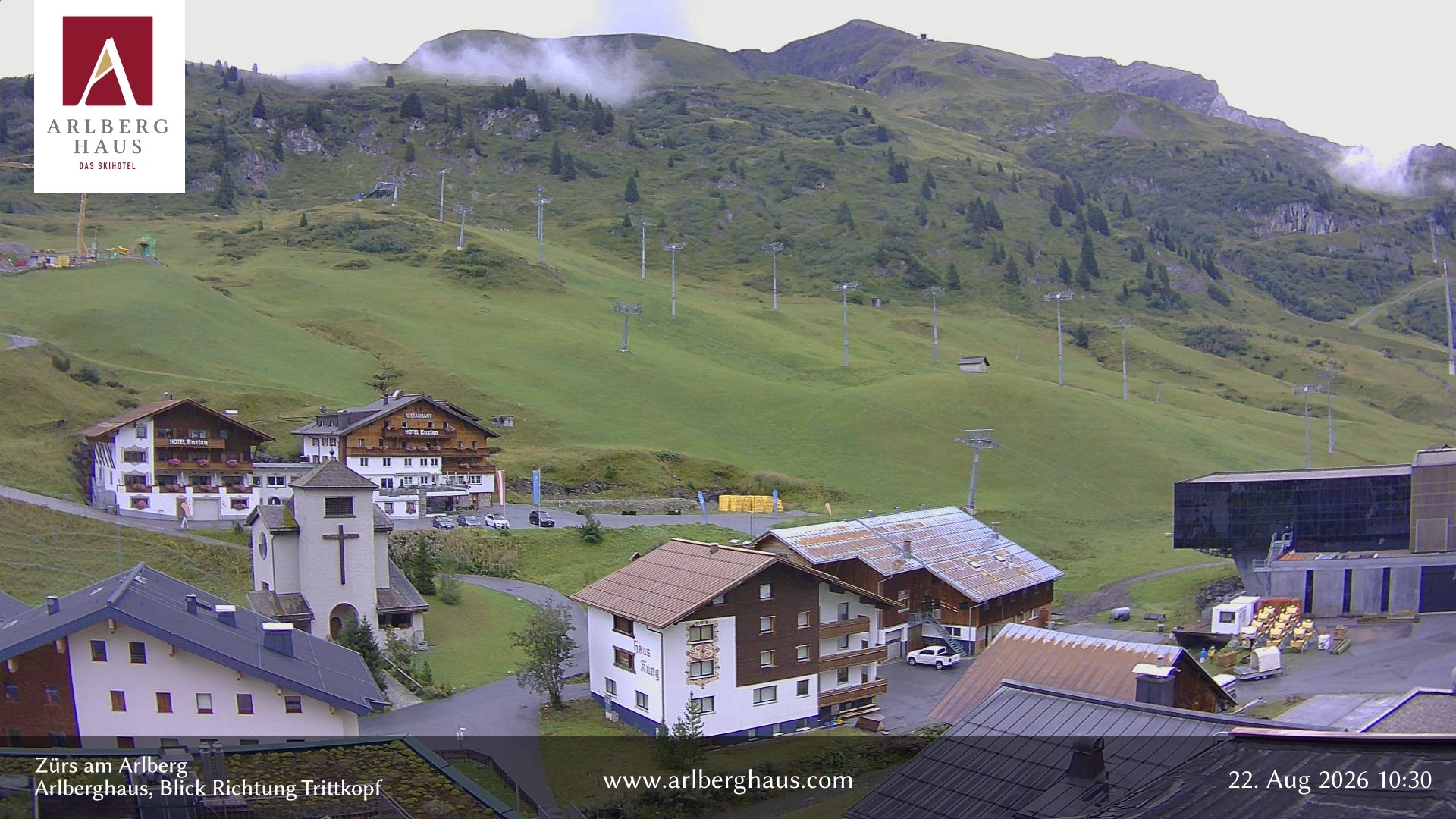Archiv Foto Webcam Zürs: Hotel Arlberghaus