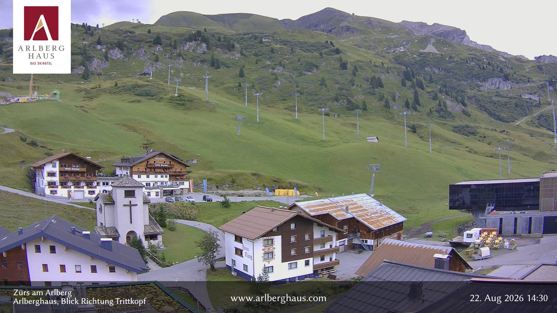 Archiv Foto Webcam Zürs: Hotel Arlberghaus