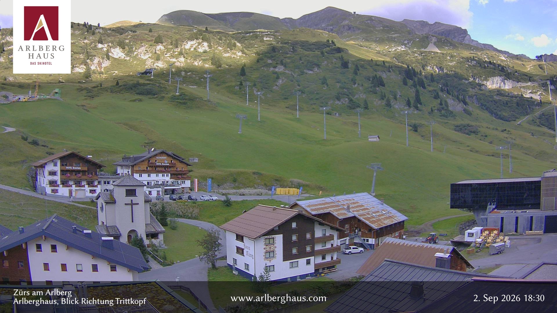 Archiv Foto Webcam Zürs: Hotel Arlberghaus