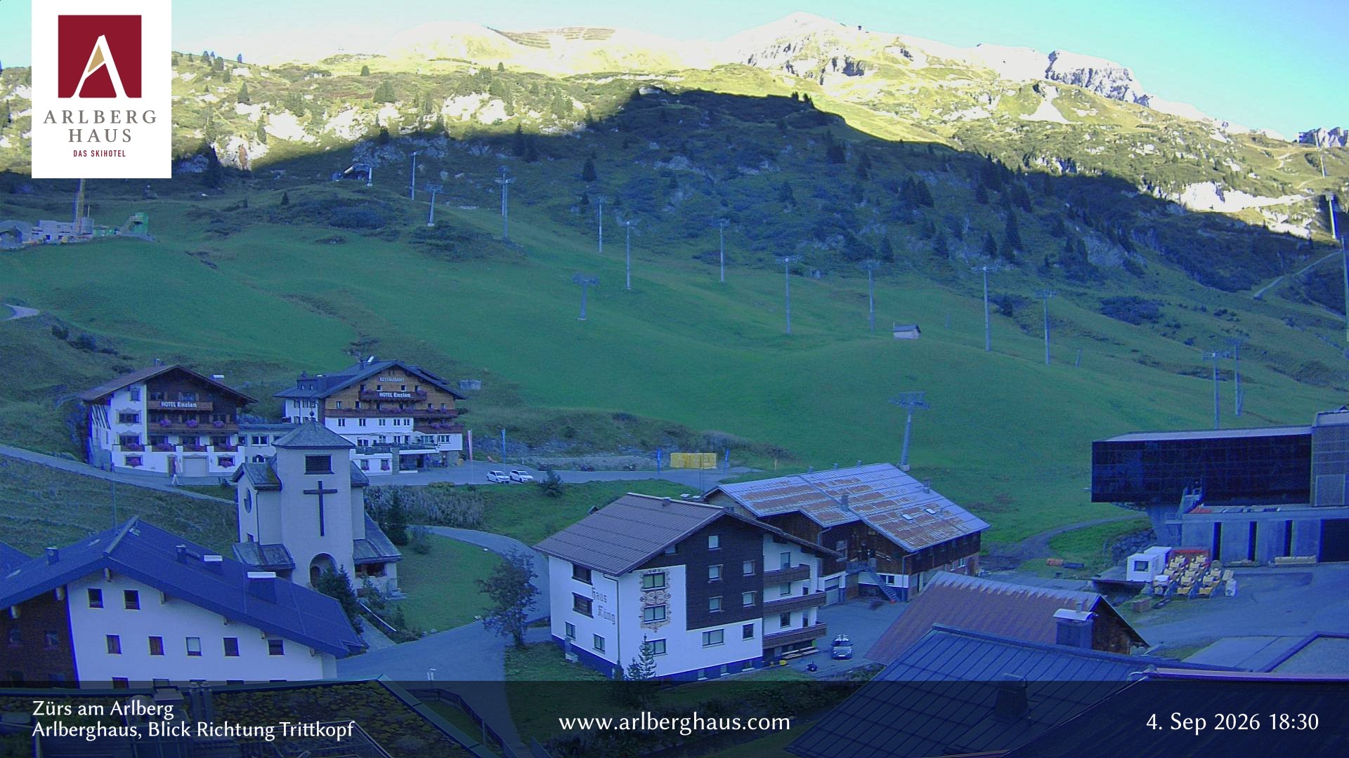 Archived image Webcam Arlberghaus at Zuers
