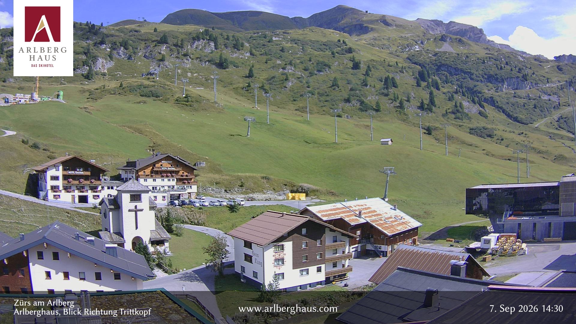 Archiv Foto Webcam Zürs: Hotel Arlberghaus