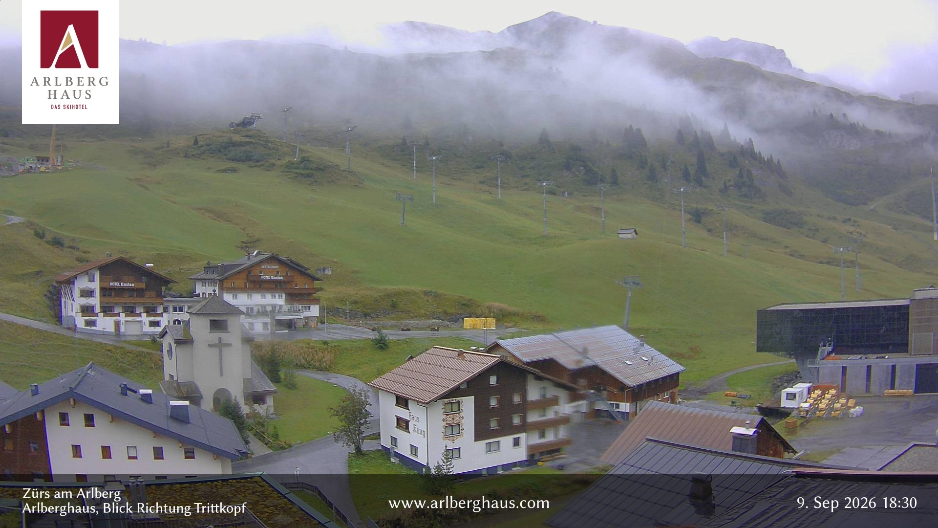 Archiv Foto Webcam Zürs: Hotel Arlberghaus