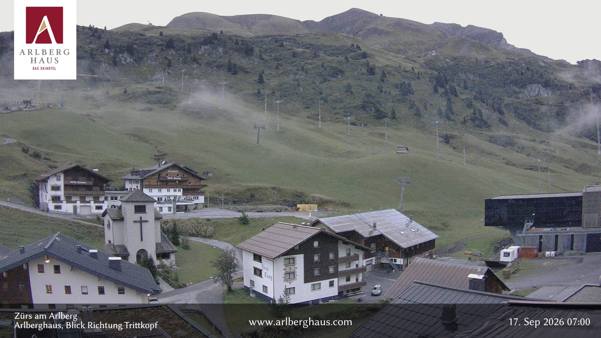 Archived image Webcam Arlberghaus at Zuers