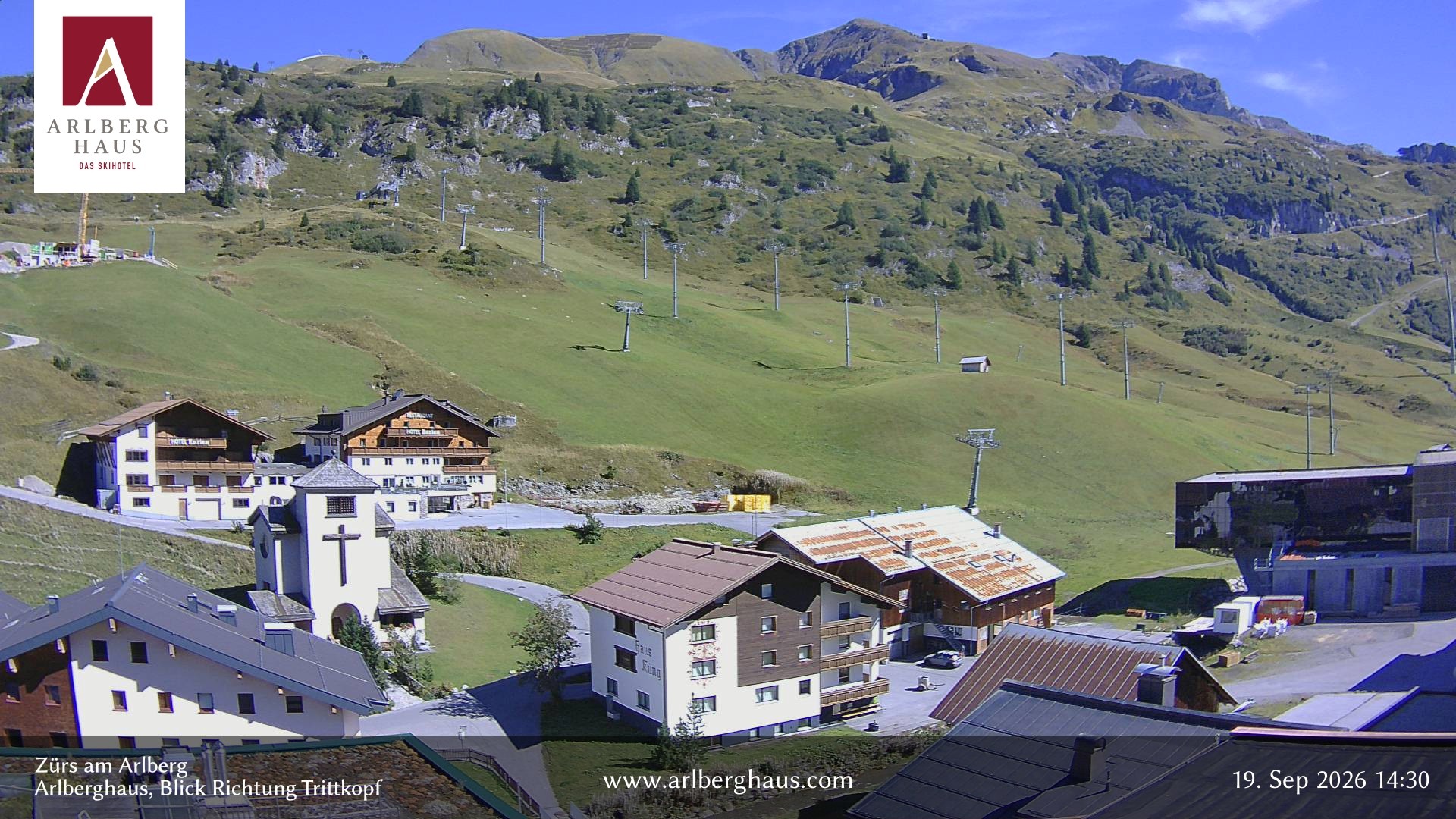 Archiv Foto Webcam Zürs: Hotel Arlberghaus
