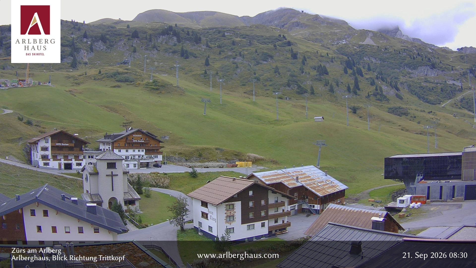 Archived image Webcam Arlberghaus at Zuers