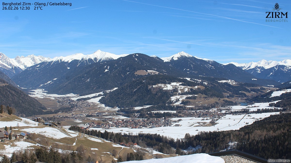 Archived image Webcam Hotel Zirm, South Tyrol
