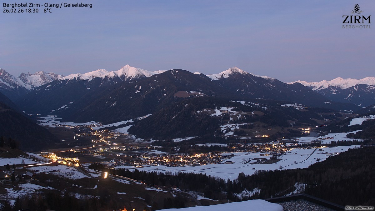 Archived image Webcam Hotel Zirm, South Tyrol