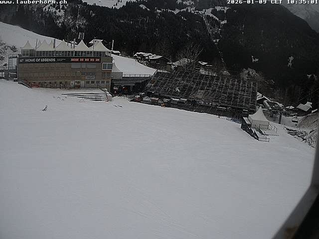Archiv Foto Webcam Innerwengen: Zielraum Lauberhornrennen