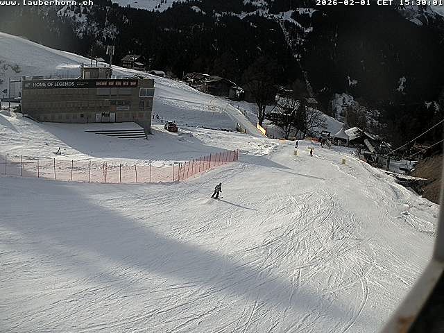 Archiv Foto Webcam Innerwengen: Zielraum Lauberhornrennen