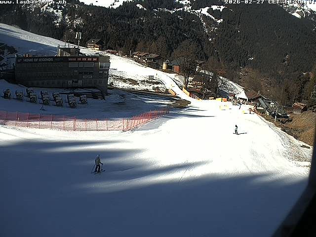 Archiv Foto Webcam Innerwengen: Zielraum Lauberhornrennen