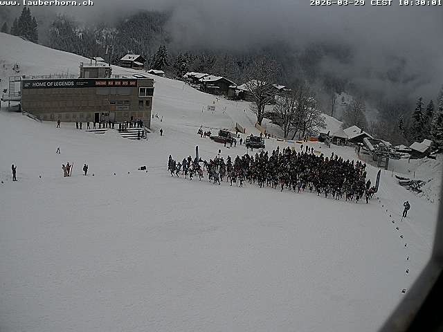 Archiv Foto Webcam Innerwengen: Zielraum Lauberhornrennen