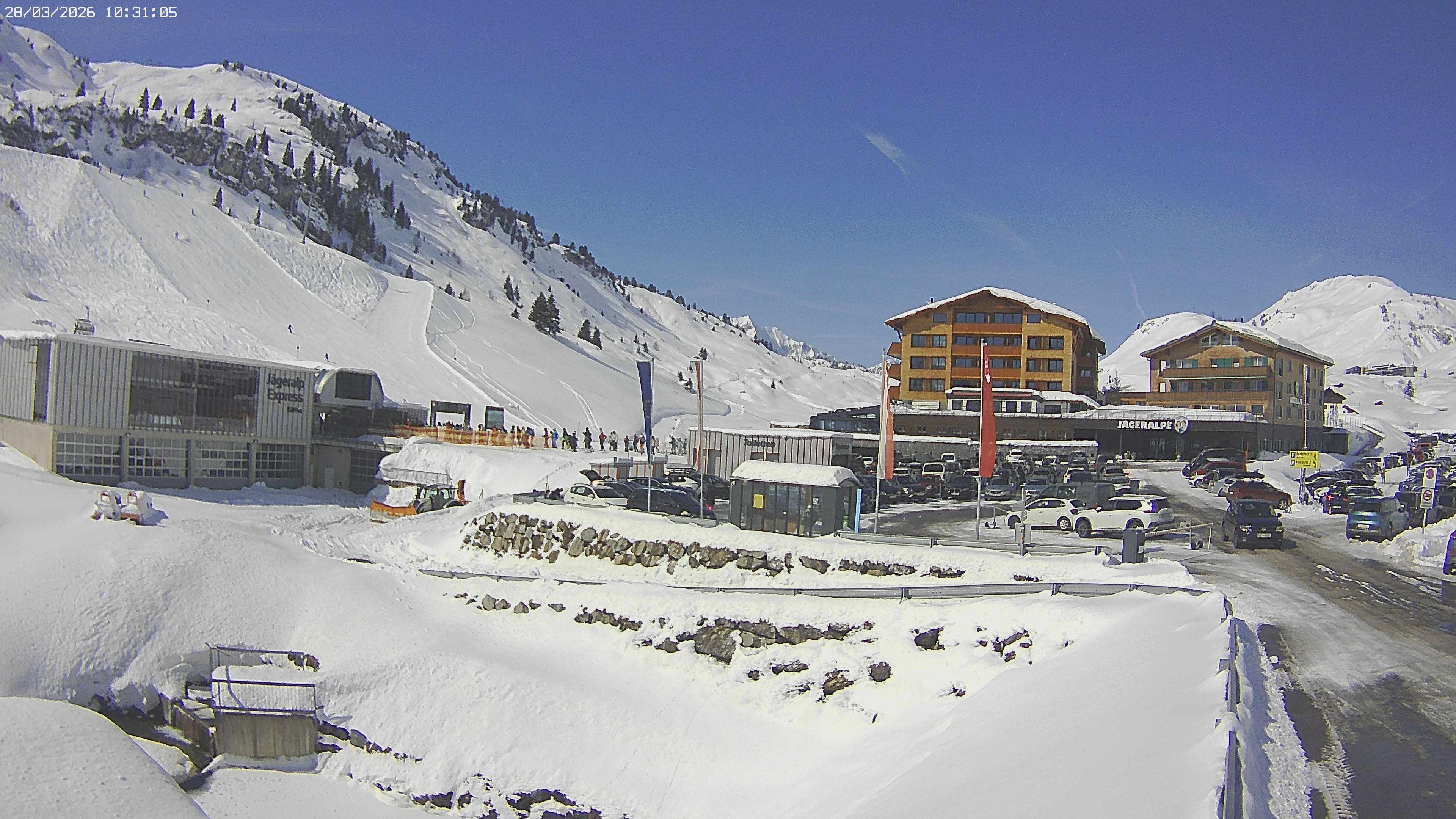 Archived image Webcam Jägeralpe: View Hotel