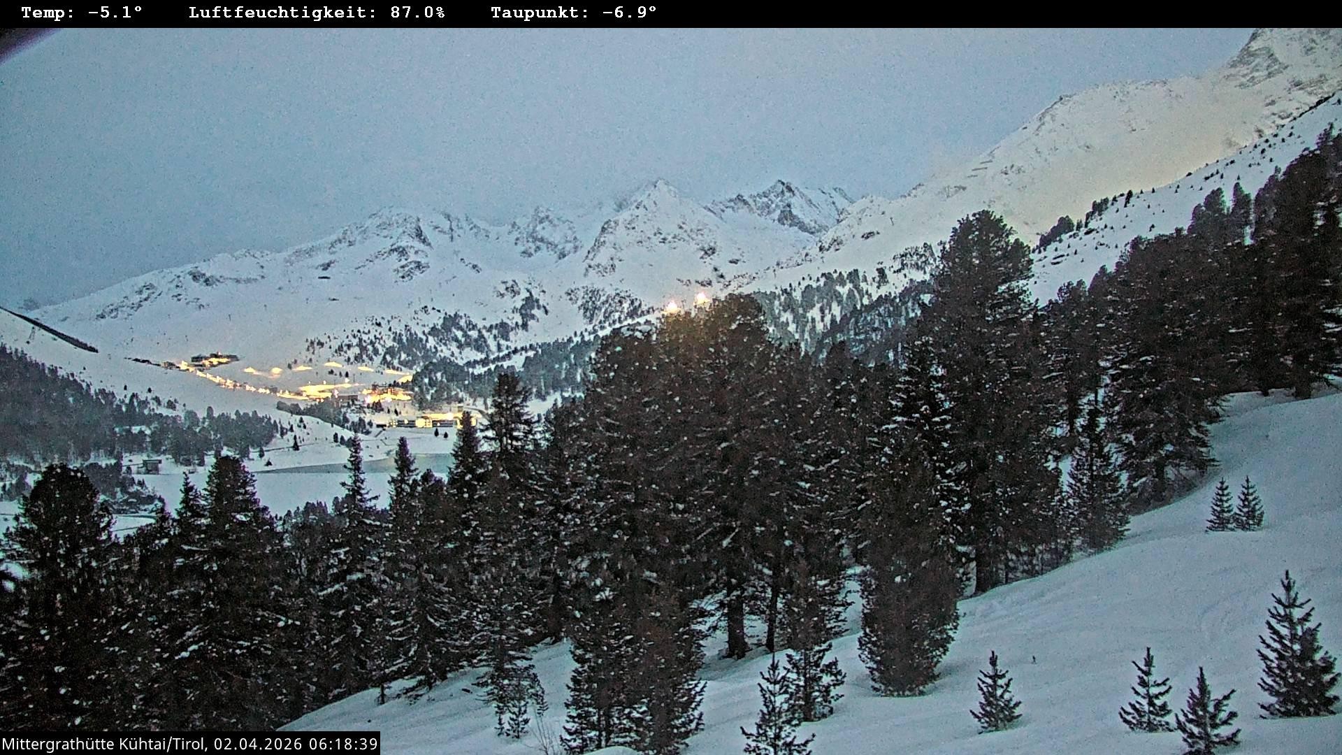 Archived image Webcam Mountain hut "Mittergrathütte", Tyrol