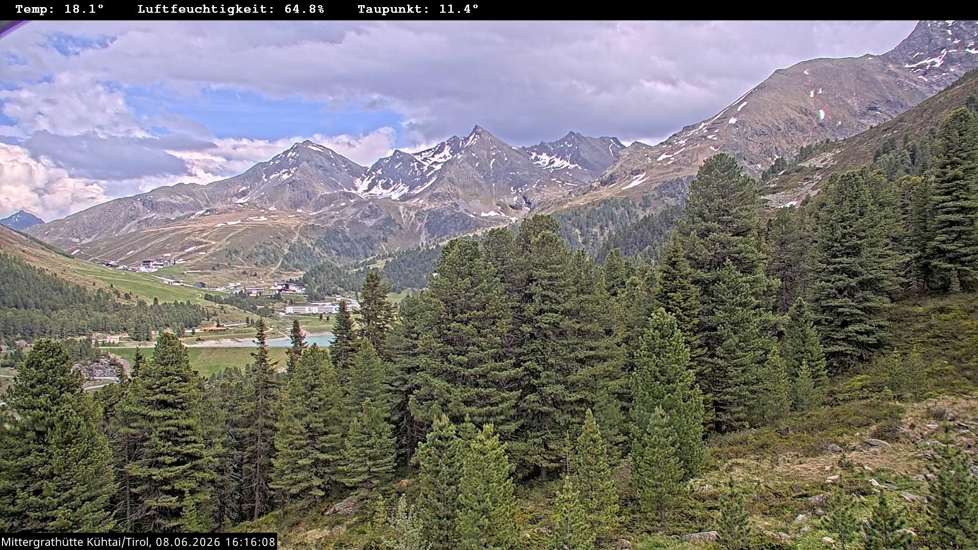 Archived image Webcam Mountain hut "Mittergrathütte", Tyrol