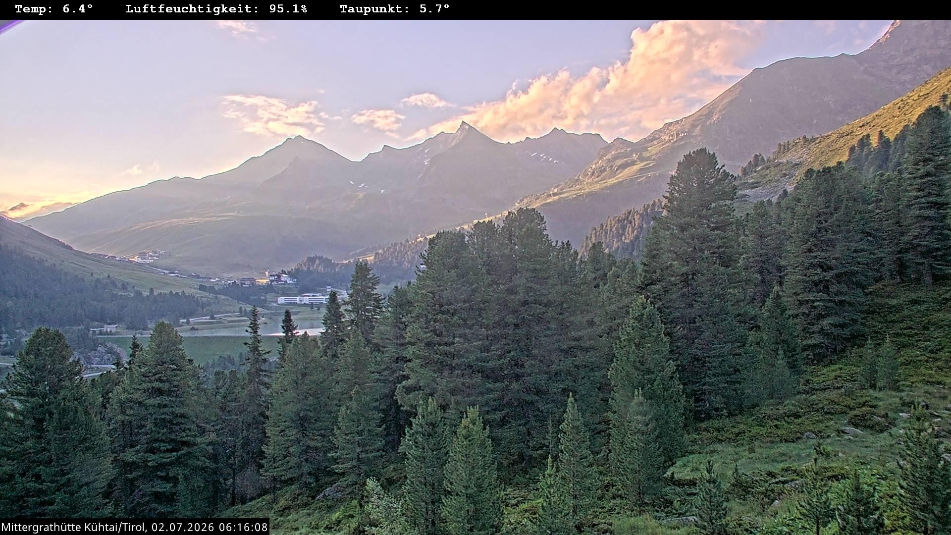 Archived image Webcam Mountain hut "Mittergrathütte", Tyrol