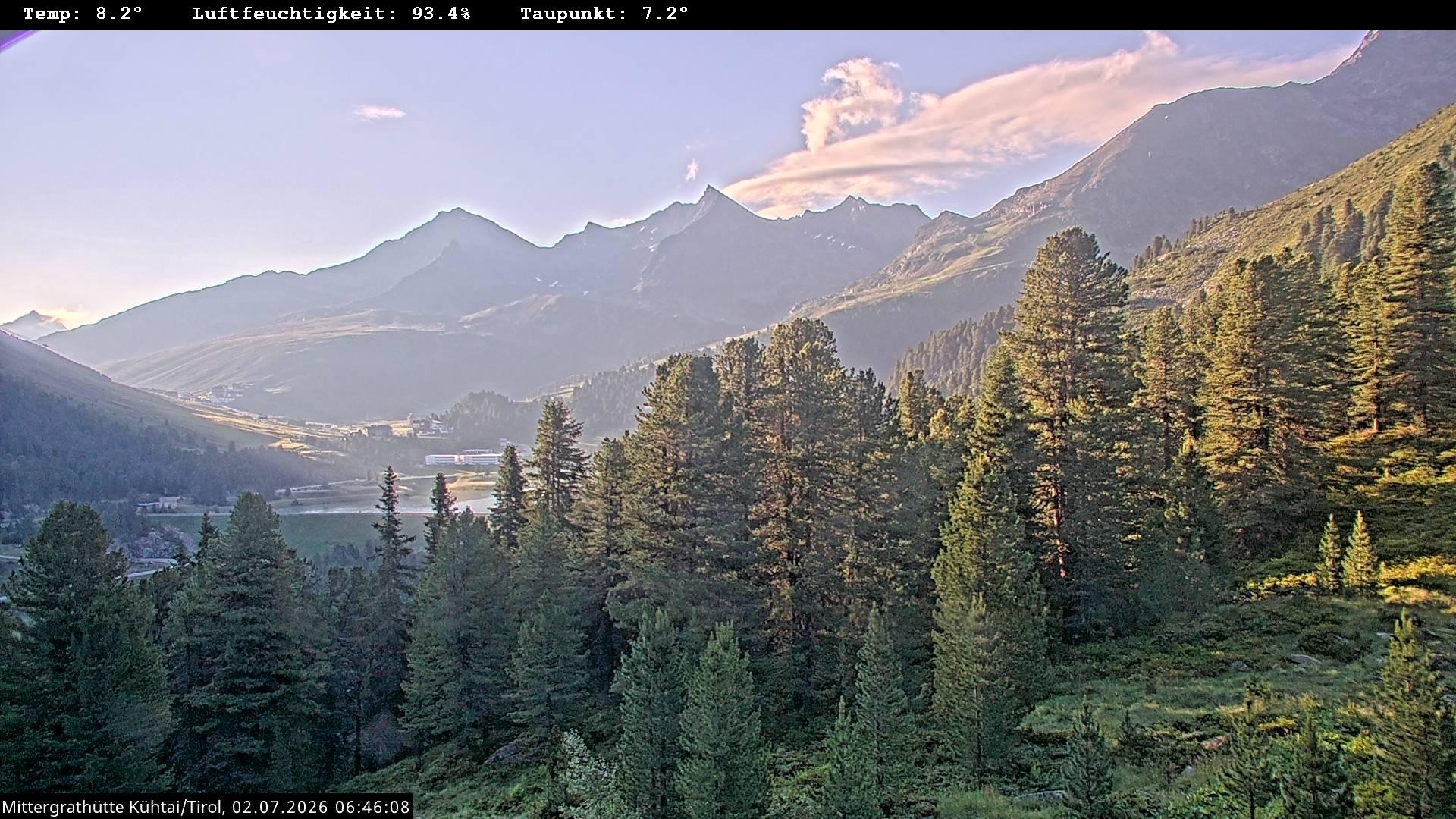 Archived image Webcam Mountain hut "Mittergrathütte", Tyrol