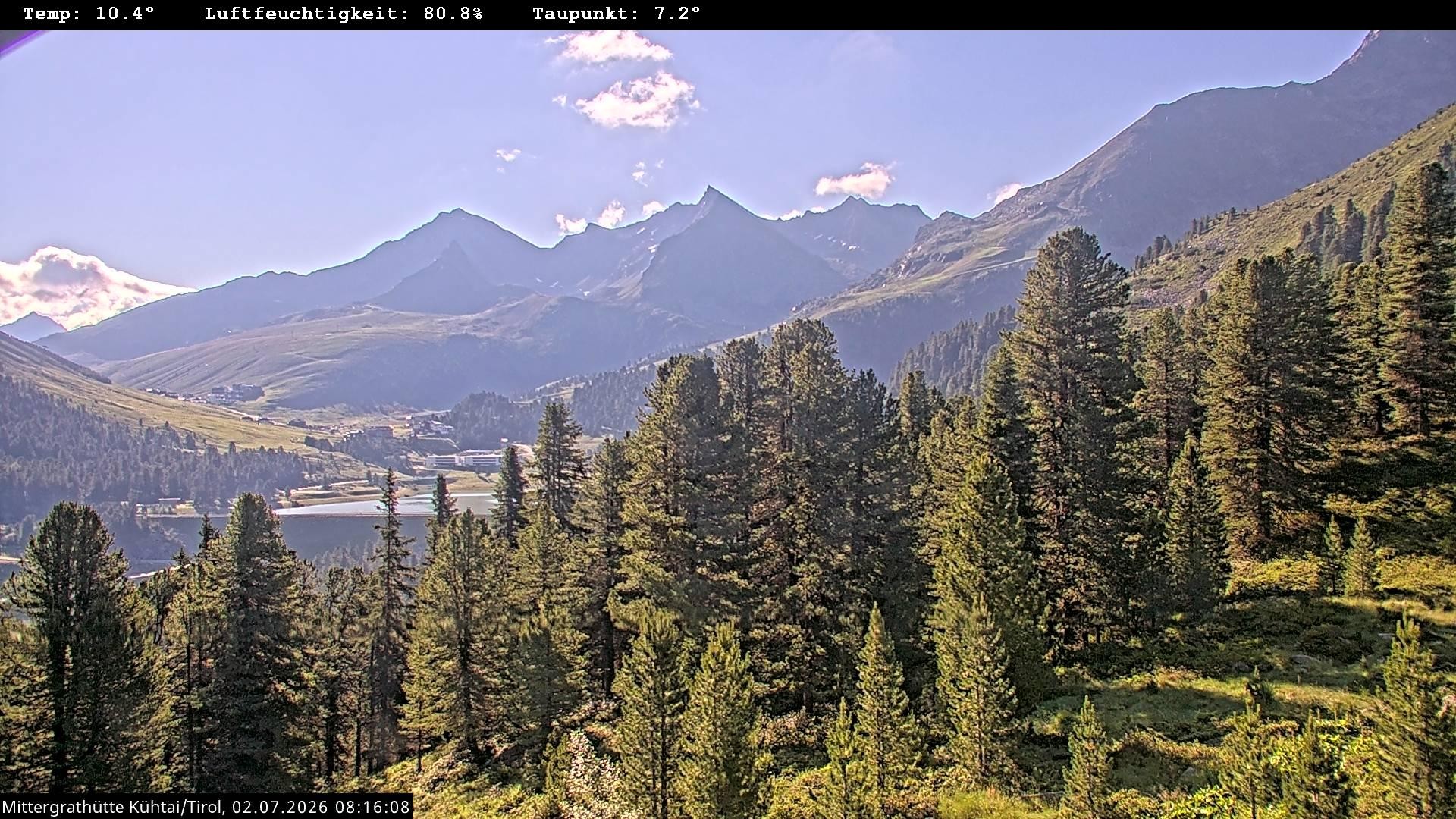 Archived image Webcam Mountain hut "Mittergrathütte", Tyrol