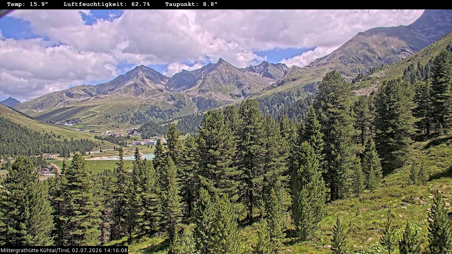 Archived image Webcam Mountain hut "Mittergrathütte", Tyrol