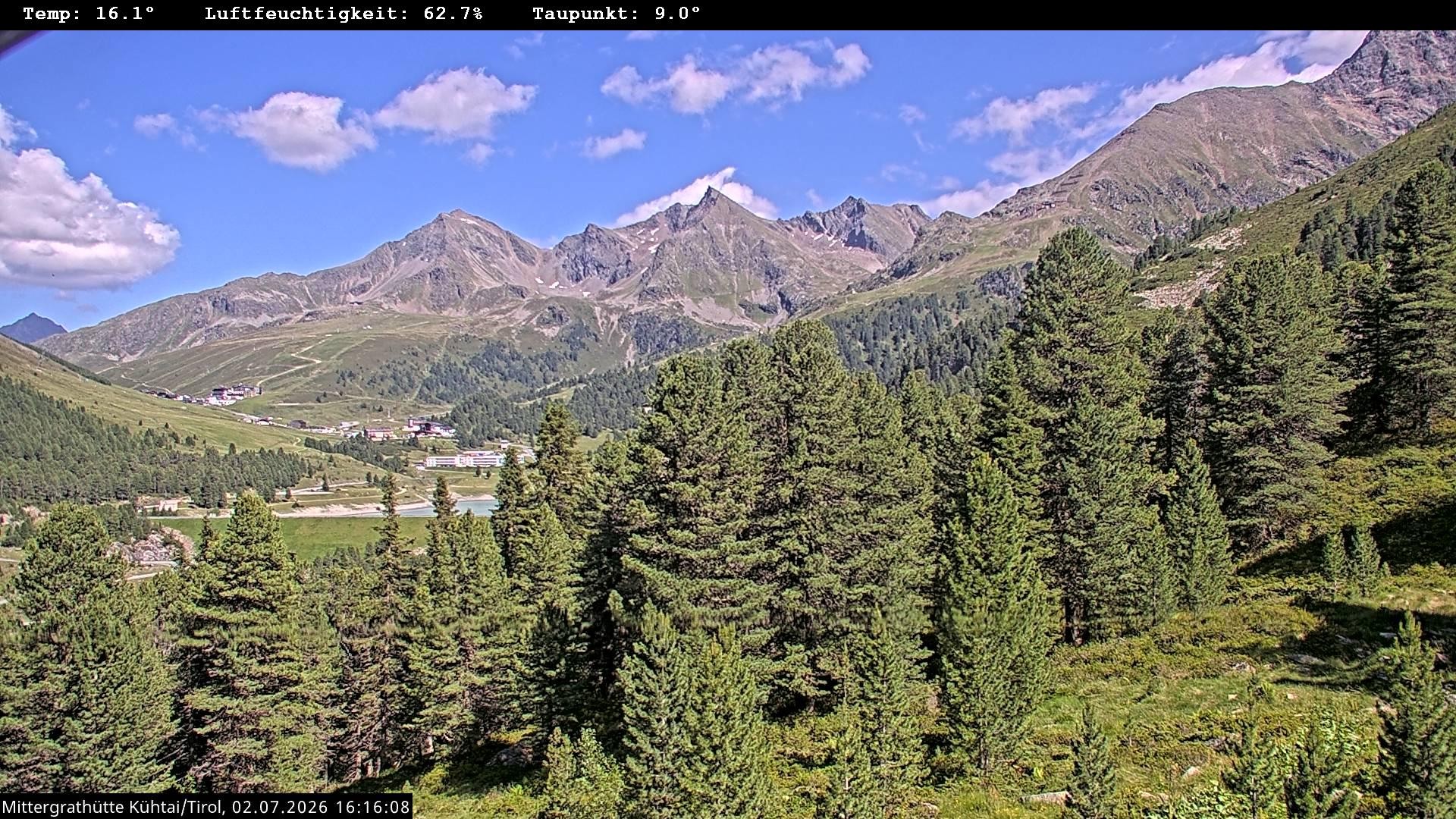 Archived image Webcam Mountain hut "Mittergrathütte", Tyrol