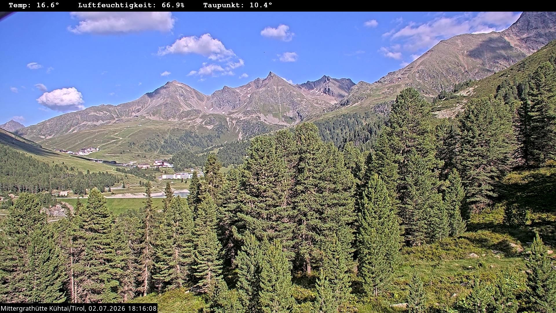 Archived image Webcam Mountain hut "Mittergrathütte", Tyrol