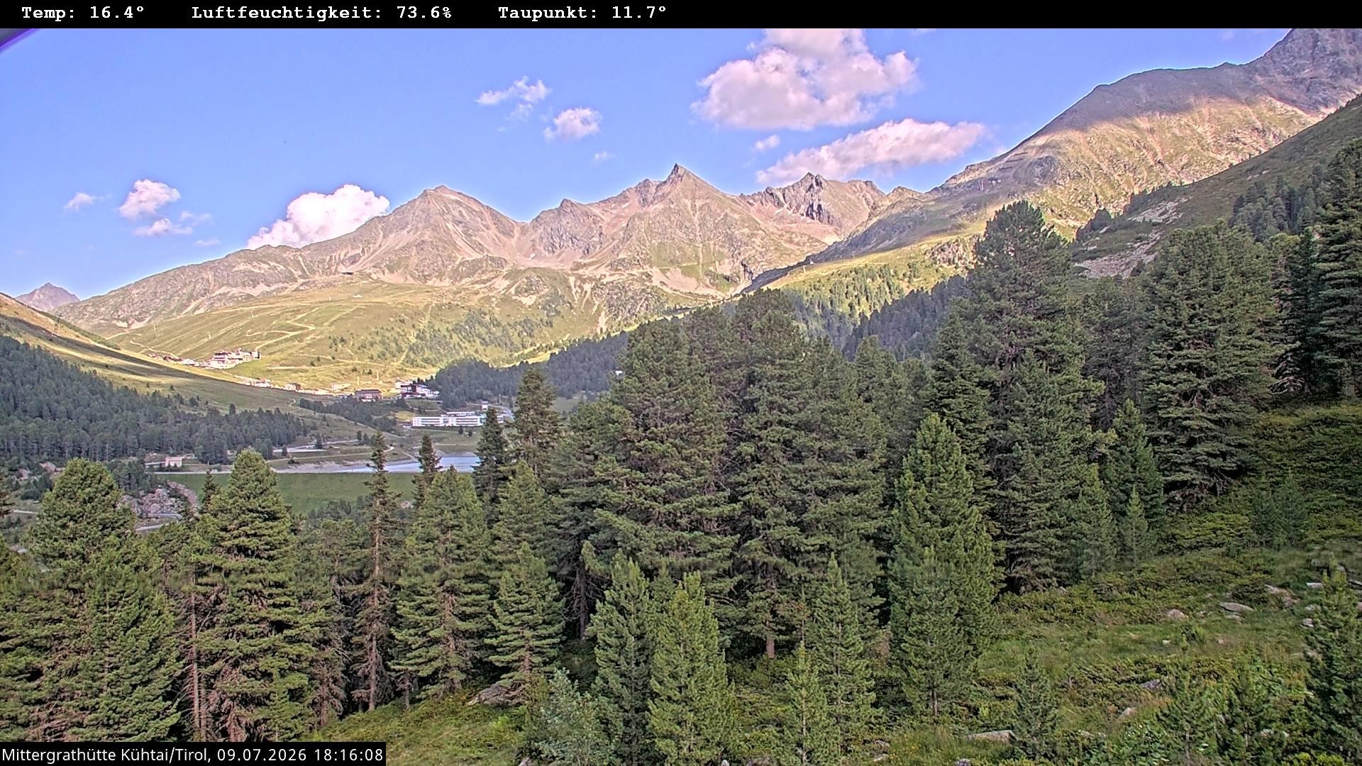 Archiv Foto Webcam Mittergrathütte in Tirol