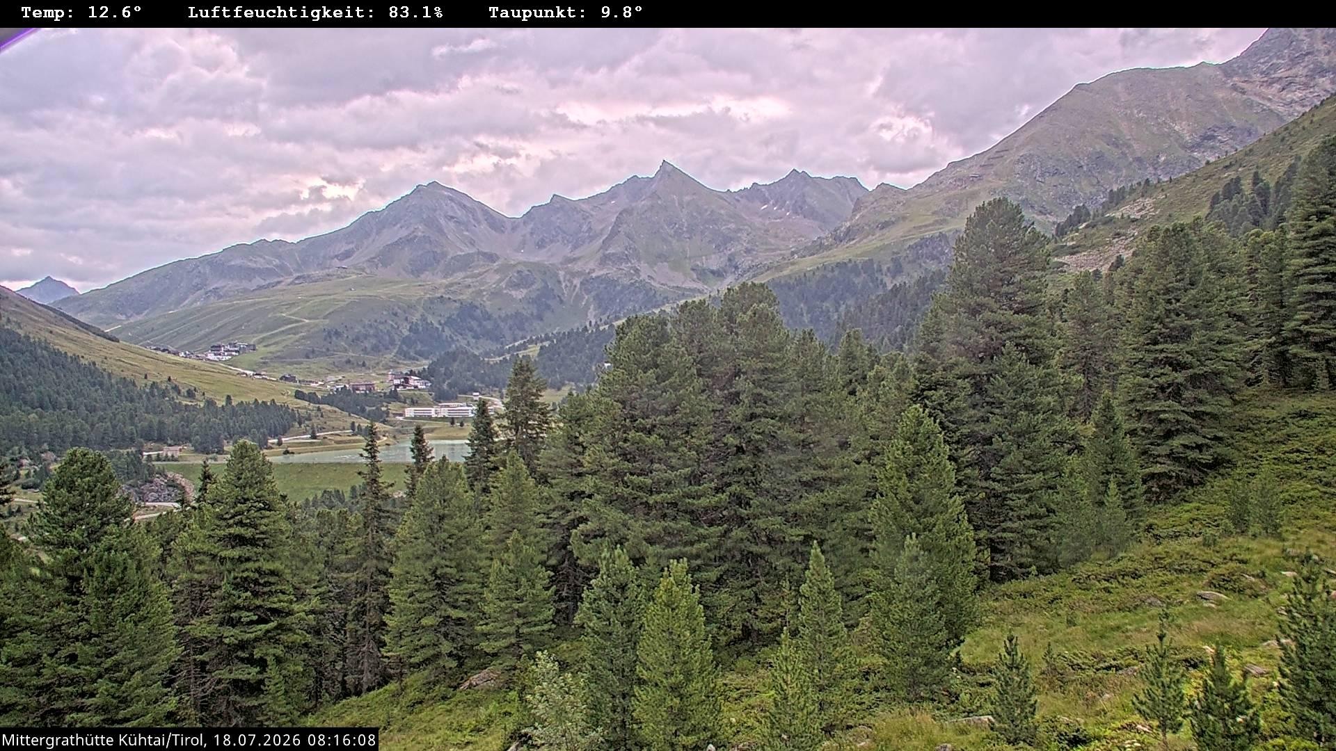 Archived image Webcam Mountain hut "Mittergrathütte", Tyrol