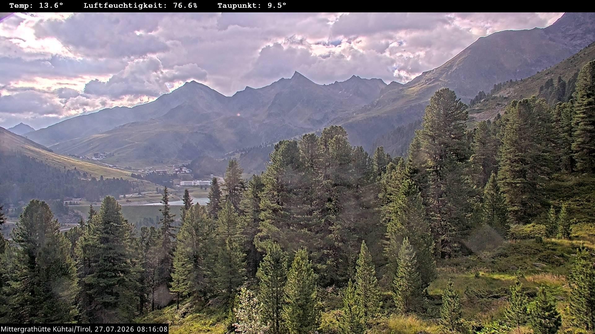 Archived image Webcam Mountain hut "Mittergrathütte", Tyrol