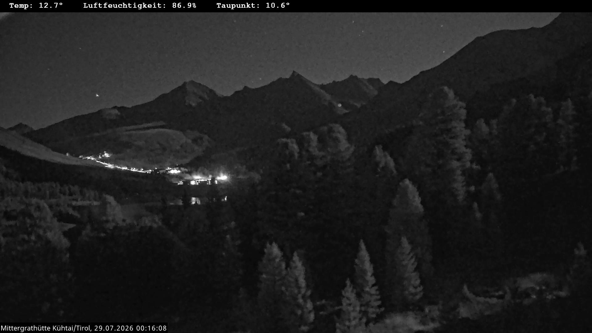 Archiv Foto Webcam Mittergrathütte in Tirol