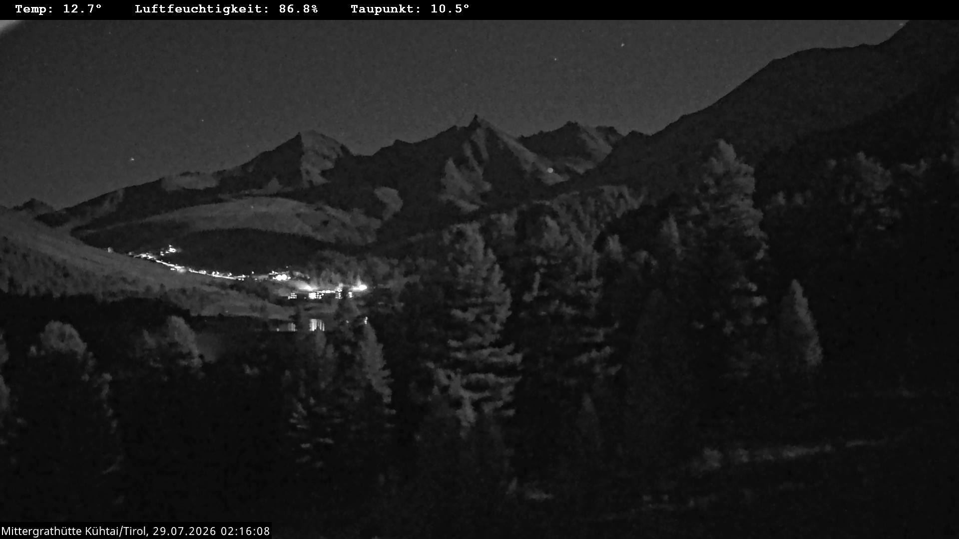 Archiv Foto Webcam Mittergrathütte in Tirol