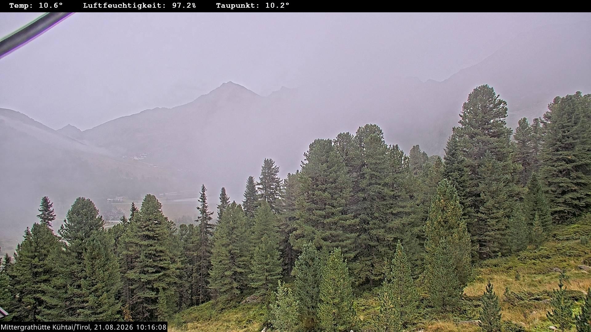 Archiv Foto Webcam Mittergrathütte in Tirol